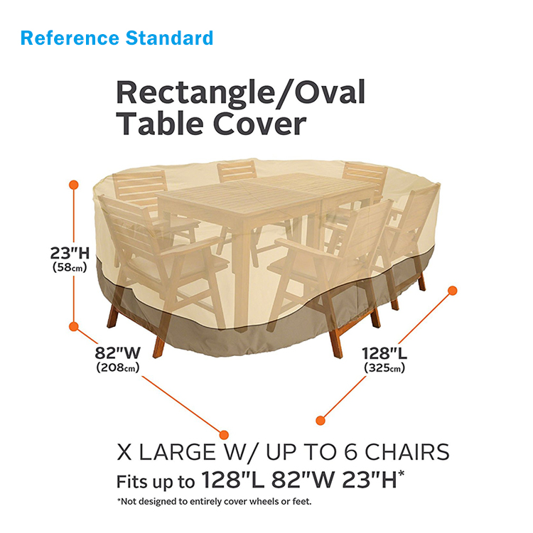 Large Rectangular Patio Table Cover,Garden Furniture Cover 