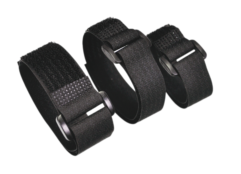 2.5cm Width 20 - 150 cm Reusable Magic Tape Straps Hook Loop Cable Ties with Plastic Buckles for Power Wire Management