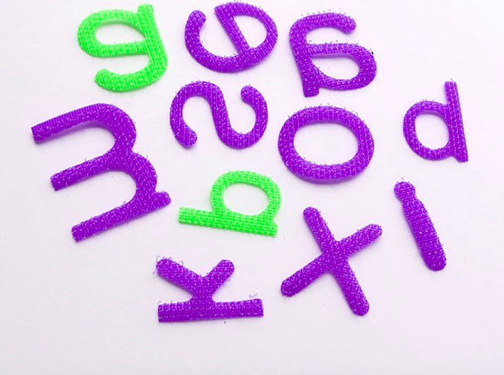 Wholesale Alphabet Decorative hook loop letter Wall Art Sticker for kids learning 
