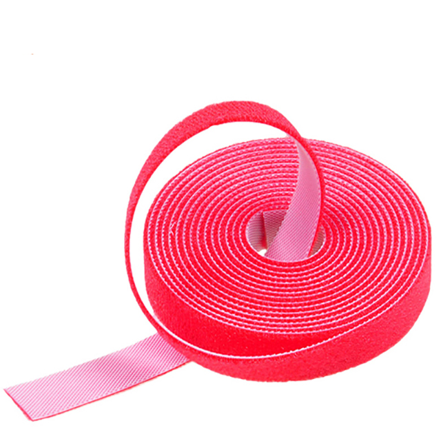 Customized double side back to back hook and loop cable ties roll