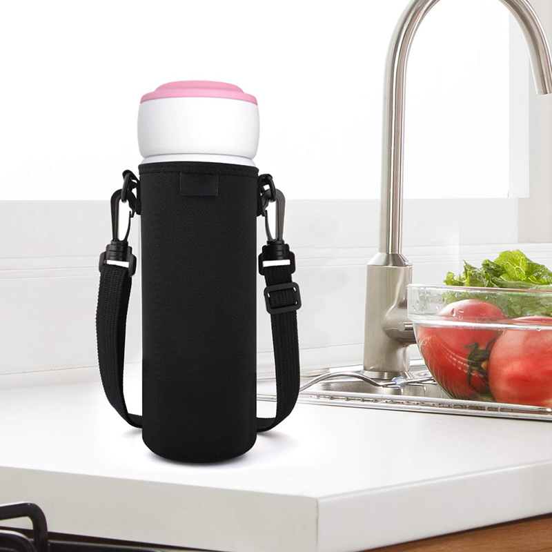 Neoprene Portable Insulated Water Bottle Holder Bag with Adjustable Shoulder strap Premium Water Bottle Carrier 