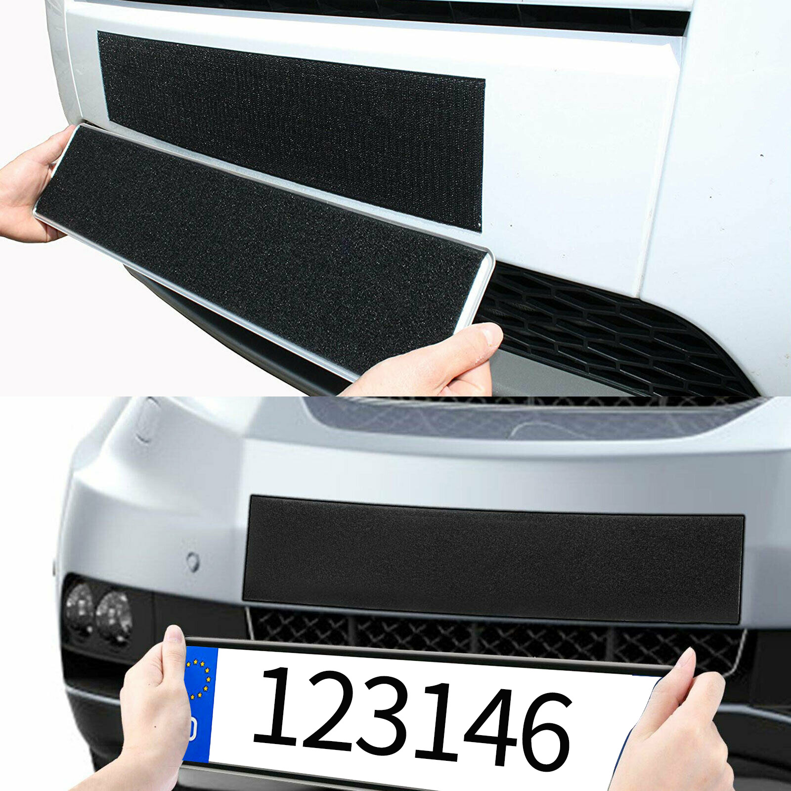 Hook And Loop  Car license Frameless license plate mount holder car accessories