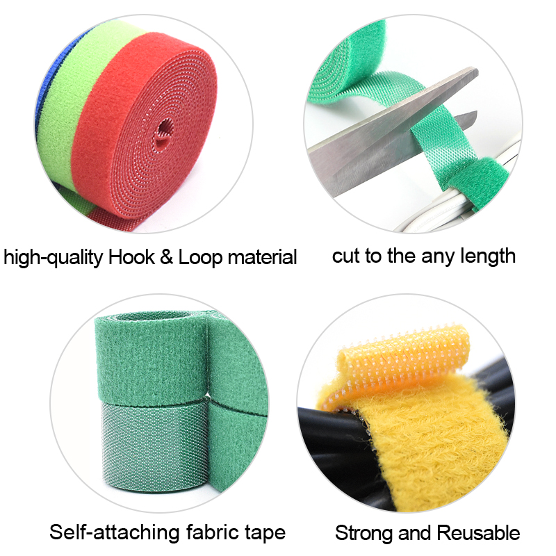 Good quality factory directly Sturdy hook loop adhesive for organizing and securing bundles of items